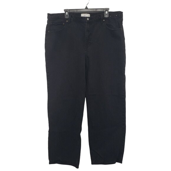 Abercrombie & Fitch Loose High Rise Black Jeans Womens 34 18 - Picture 1 of 10